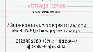 Vintage Notes Font