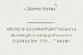 Skinny Notes Font