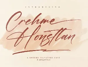 Crehme Honstlan Modern Signature Font