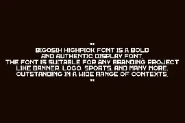 Bigosih Highpick font