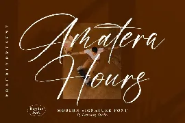 Amatera Hours Modern Signature Font