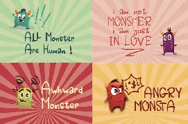 Angry Monsta - A Funny Font with doodles