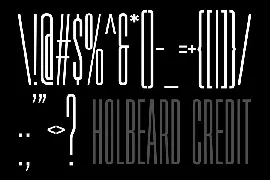 Holbeard Credit font