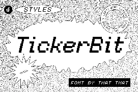 TickerBit retro pixel font