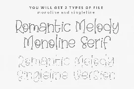 Romantic Melody - Singleline and Monoline font