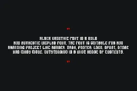 Black Ghosthic Font