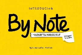 By Note Handwritten Marker Note Font