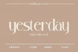 Yesterday Stylish Serif Font