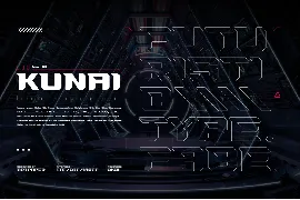 KUNAI Display Font. Futuristic Type