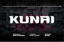 KUNAI Display Font. Futuristic Type