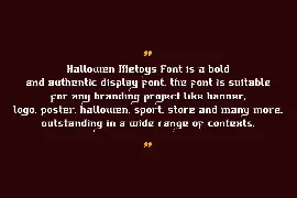 Hallowen Metoys font