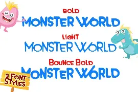 Monster World font & Fun Vector Pack